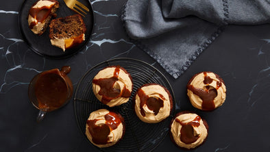 Sticky Date Puddings with Caramel Butter Cream and Butterscotch Sauce
