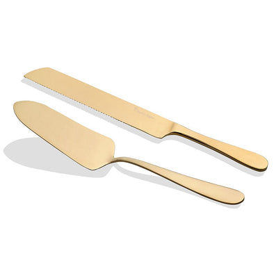 Albany Gold Cake Knife & Server 2 Piece Set