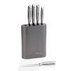 Oval Metallic Pewter 6 Piece Knife Block