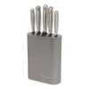 Oval Metallic Pewter 6 Piece Knife Block