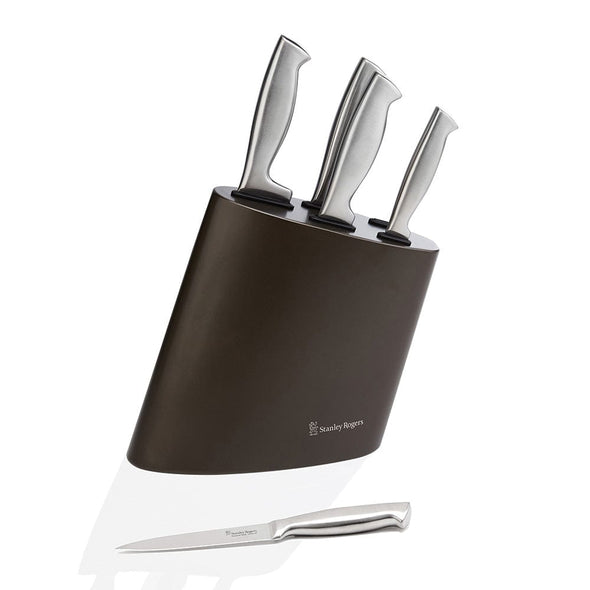 Modern Steel Metallic Mocha 6 Piece Knife Block