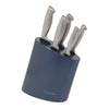 Modern Steel Metallic Baltic Blue 6 Piece Knife Block