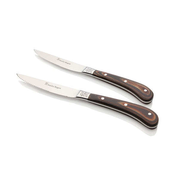 Pistol Grip Woodlands Steak Knives 4 Piece Set