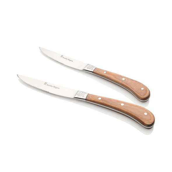 Pistol Grip Woodlands Steak Knives 4 Piece Set