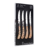 Pistol Grip Woodlands Steak Knives 4 Piece Set